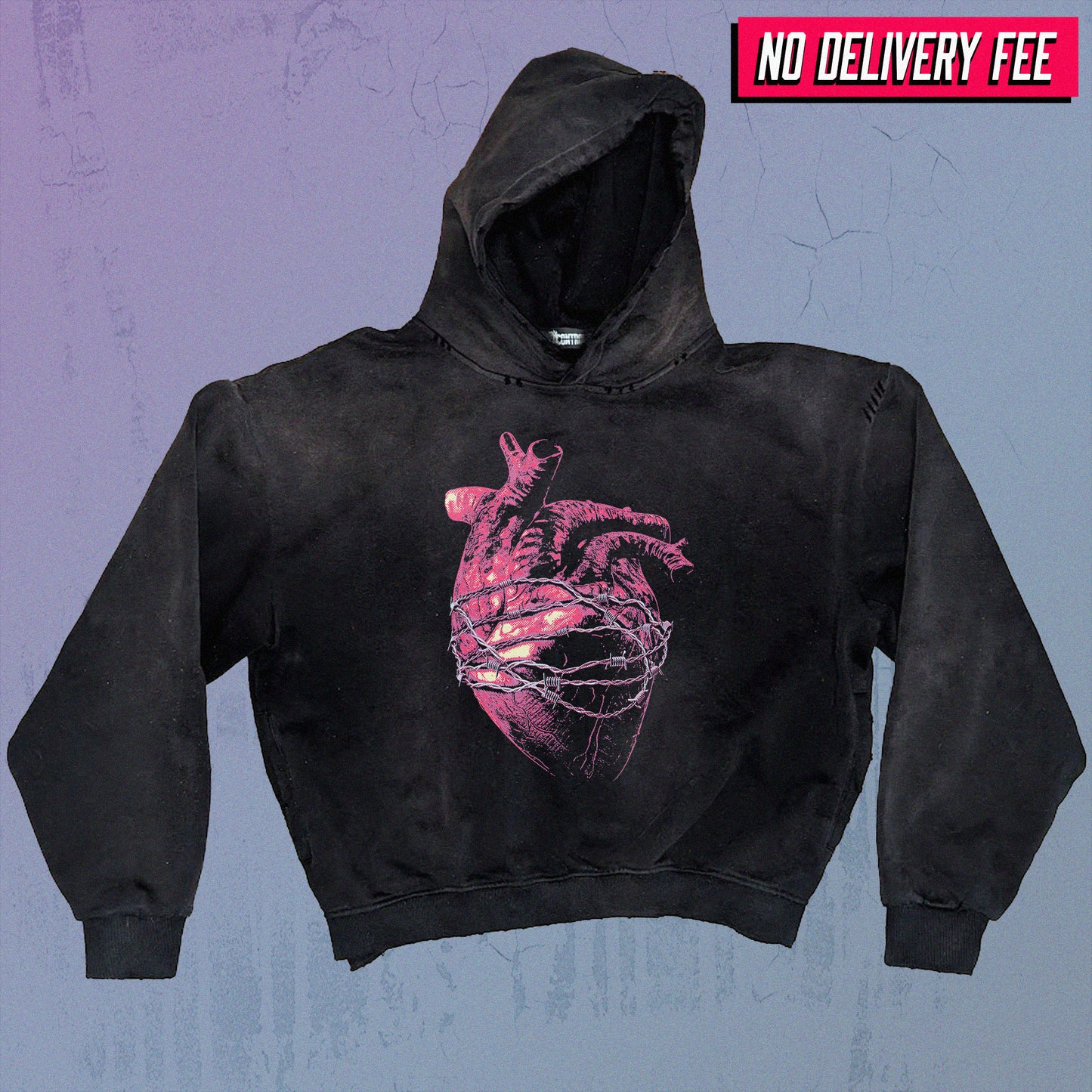I'M OKAY - Premium 420GSM Sunfaded and Frayed Boxy Hoodie
