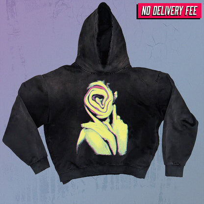 CHAOS - Premium 420GSM Sunfaded and Frayed Boxy Hoodie