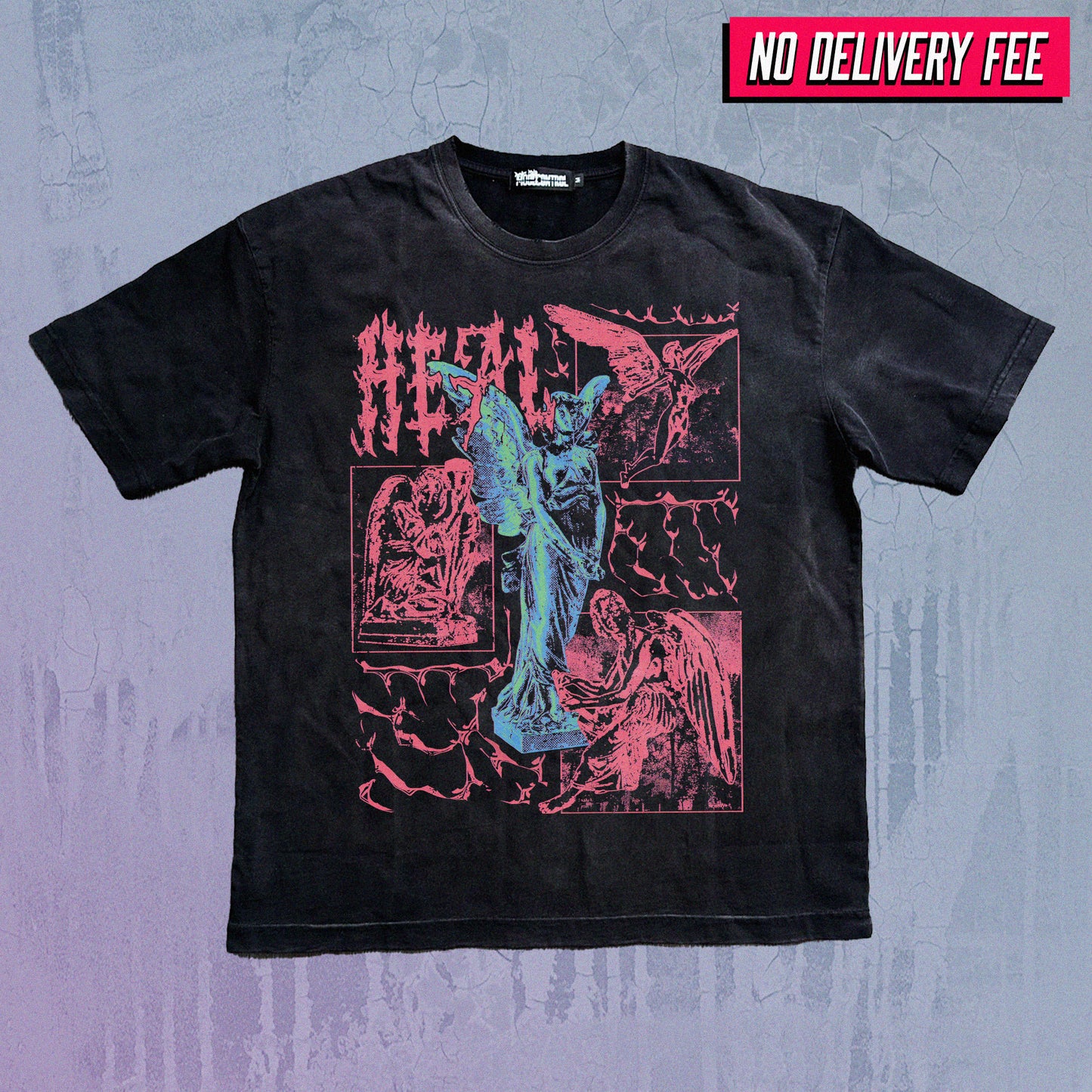 HEAL - Premium 260GSM Vintage Lightly Frayed Oversized Tee