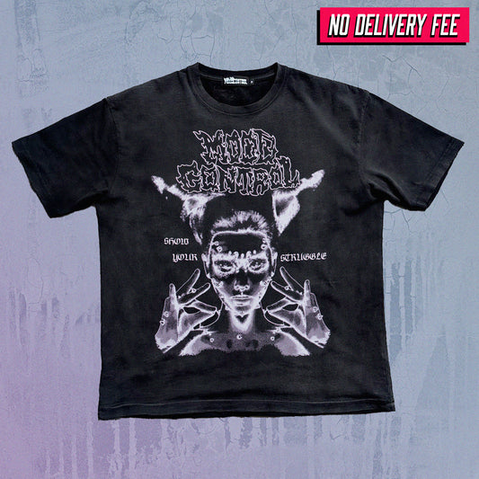 NEGATIVE - Premium 260GSM Vintage Lightly Frayed Oversized Tee