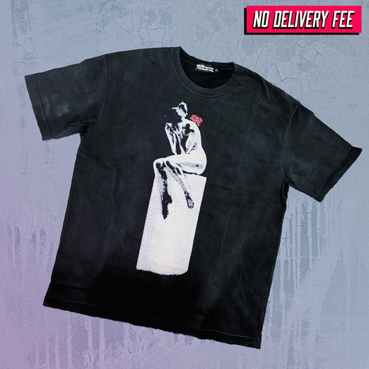 ALONE - Premium 260GSM Vintage Lightly Frayed Oversized Tee