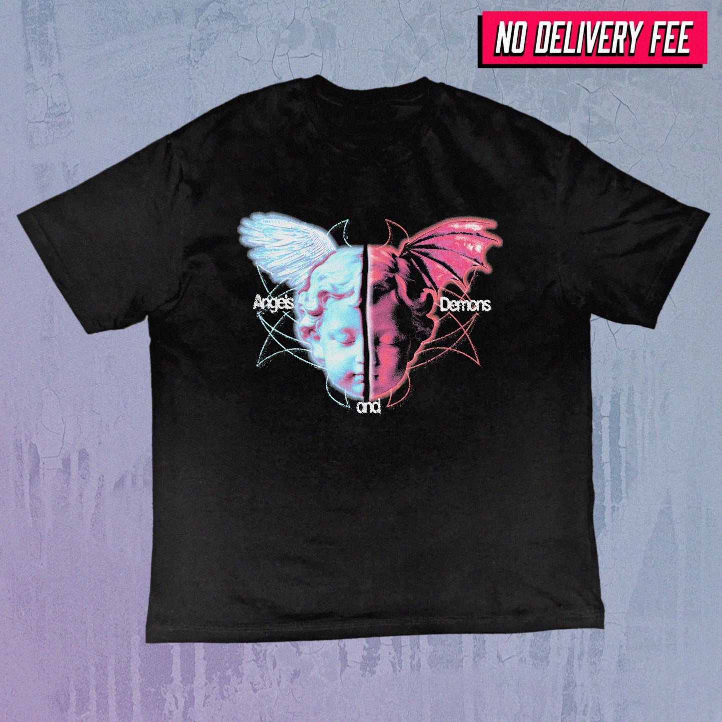 ANGELS AND DEMONS V2 - Value 190GSM Solid Oversized Tee