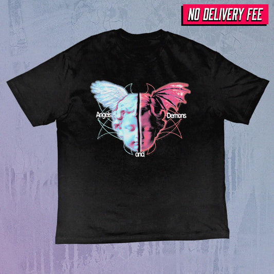 ANGELS AND DEMONS V2 - Value 190GSM Solid Oversized Tee