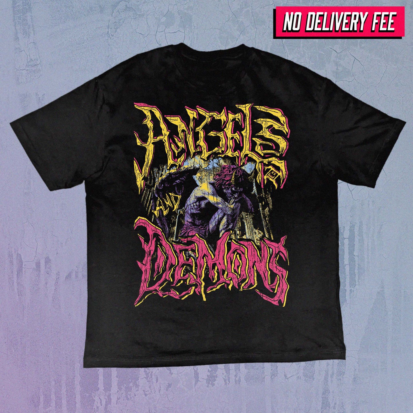 ANGELS AND DEMONS - Value 190GSM Solid Oversized Tee