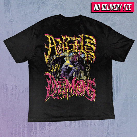ANGELS AND DEMONS - Value 190GSM Solid Oversized Tee