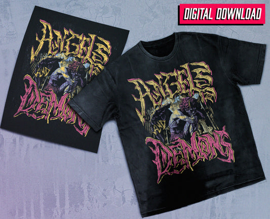 ANGELS AND DEMONS - DIGITAL ART DOWNLOAD