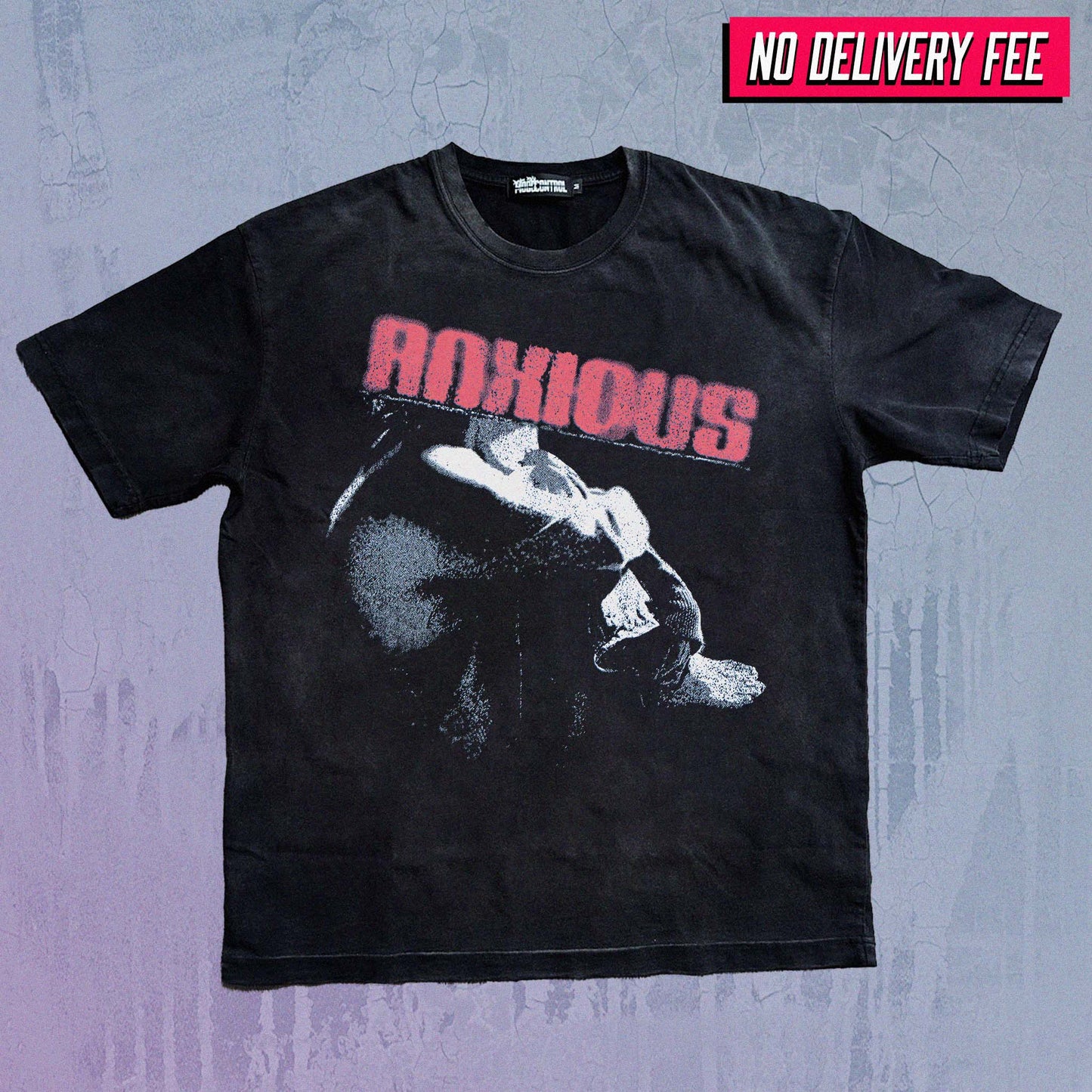 ANXIOUS - Premium 260GSM Vintage Lightly Frayed Oversized Tee