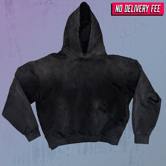 Premium 420GSM Sunfaded and Frayed Boxy Hoodie Blank