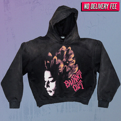 BURNT OUT - Premium 420GSM Sunfaded and Frayed Boxy Hoodie