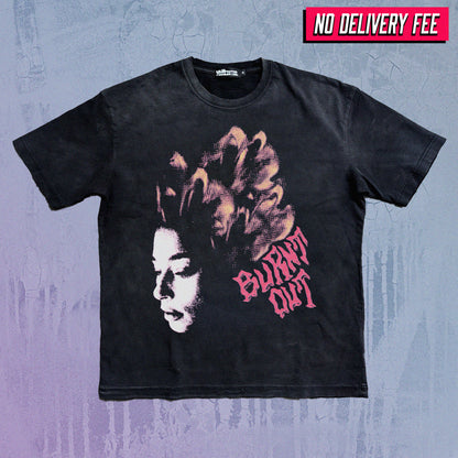 BURNT OUT - Premium 260GSM Vintage Lightly Frayed Oversized Tee