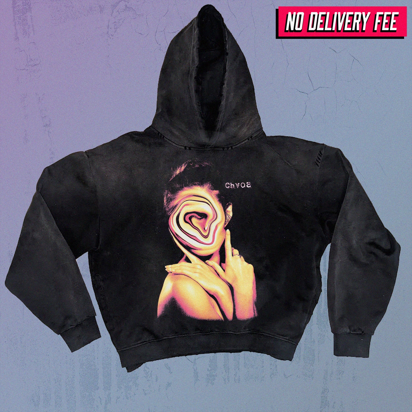 CHAOS - Premium 420GSM Sunfaded and Frayed Boxy Hoodie