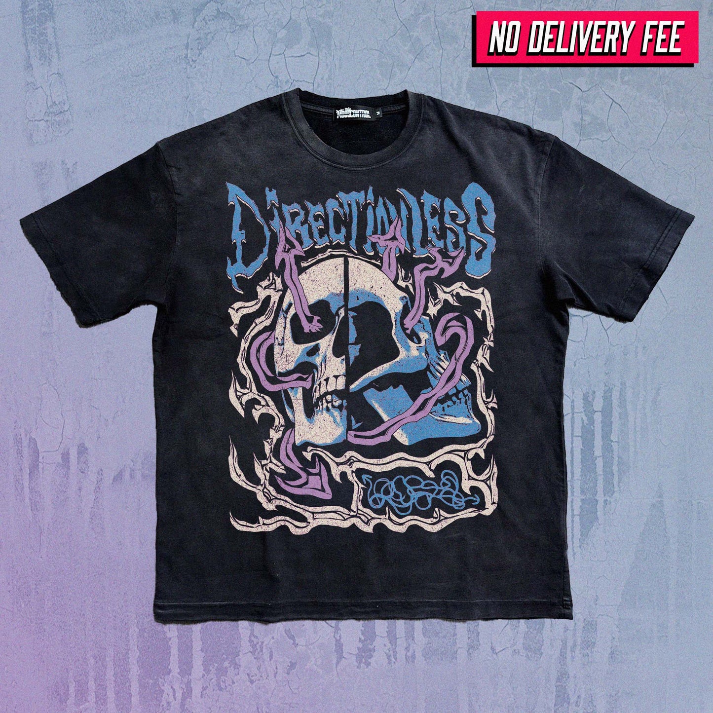 DIRECTIONLESS - Premium 260GSM Vintage Lightly Frayed Oversized Tee