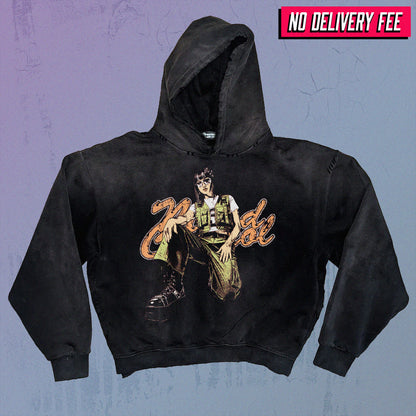 DOWN - Premium 420GSM Sunfaded and Frayed Boxy Hoodie