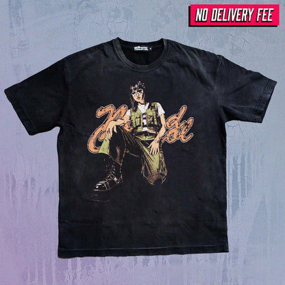 DOWN - Premium 260GSM Vintage Lightly Frayed Oversized Tee