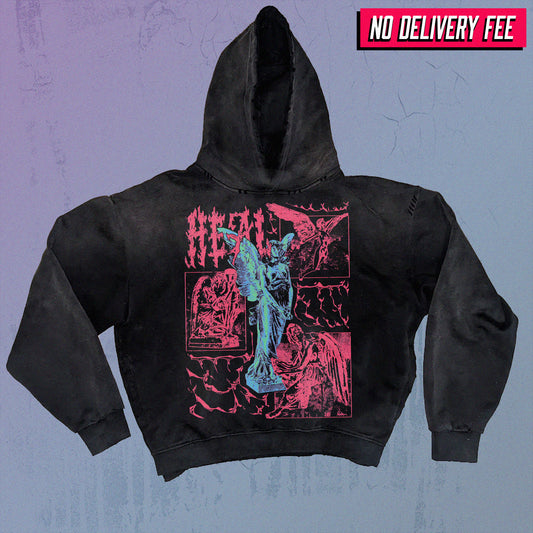 HEAL - Premium 420GSM Sunfaded and Frayed Boxy Hoodie