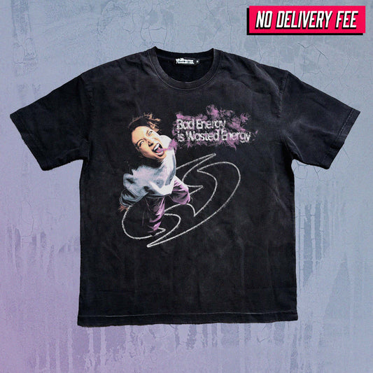 ENERGY - Premium 260GSM Vintage Lightly Frayed Oversized Tee