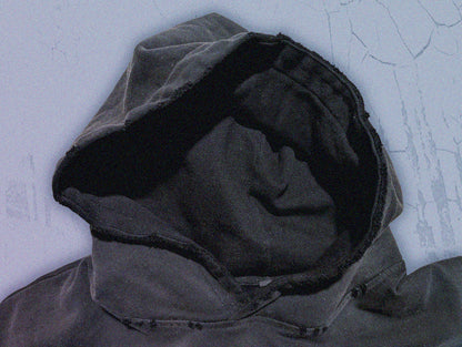 PROGRESS - Premium 420GSM Sunfaded and Frayed Boxy Hoodie