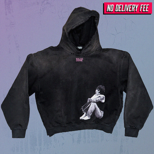 FED UP - Premium 420GSM Sunfaded and Frayed Boxy Hoodie