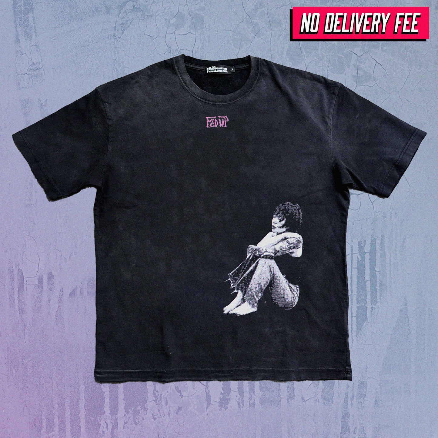 FED UP - Premium 260GSM Vintage Lightly Frayed Oversized Tee