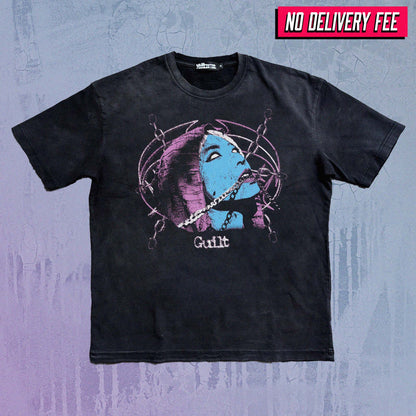 GUILT V2 - Premium 260GSM Vintage Lightly Frayed Oversized Tee