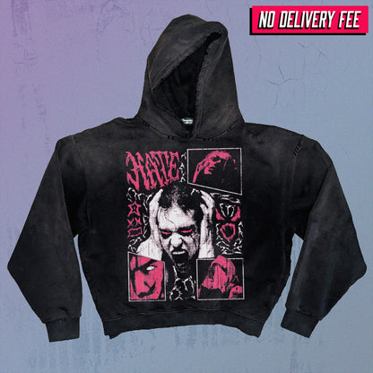 HATE - Premium 420GSM Sunfaded and Frayed Boxy Hoodie