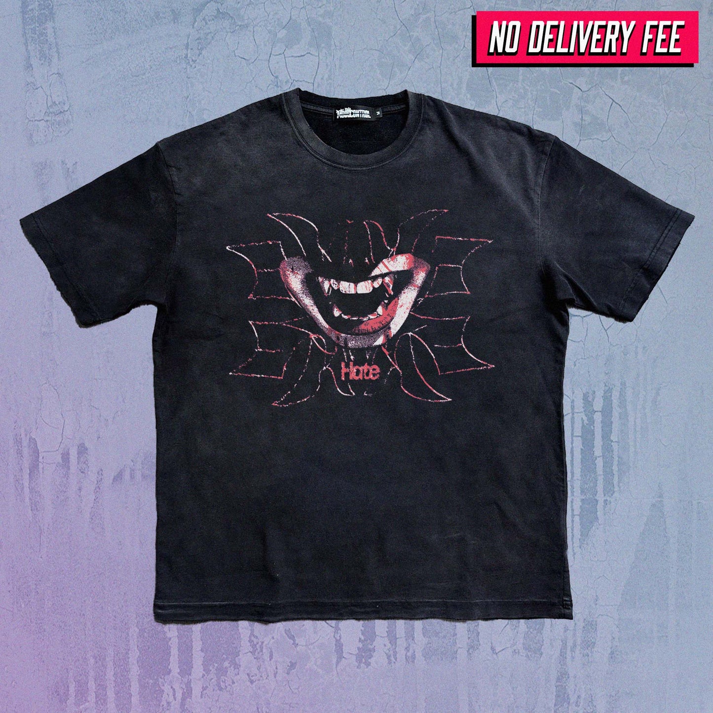 HATE V2 - Premium 260GSM Vintage Lightly Frayed Oversized Tee