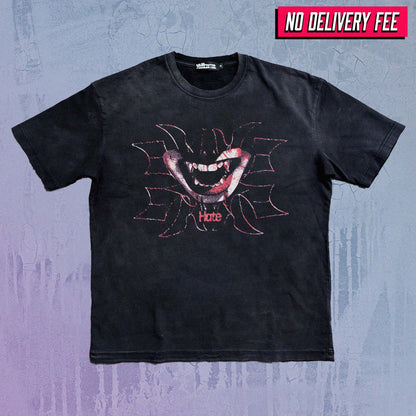 HATE V2 - Premium 260GSM Vintage Lightly Frayed Oversized Tee