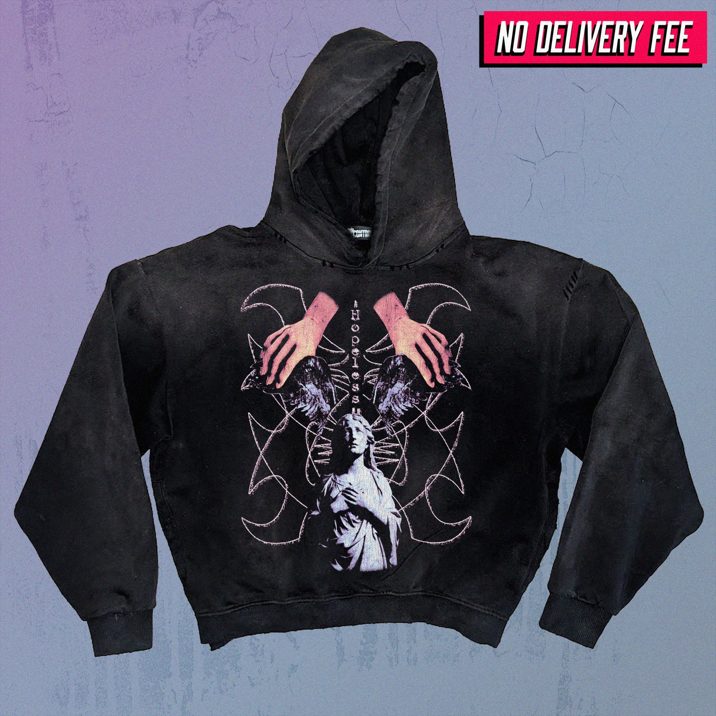 HOPELESS V2 - Premium 420GSM Sunfaded and Frayed Boxy Hoodie