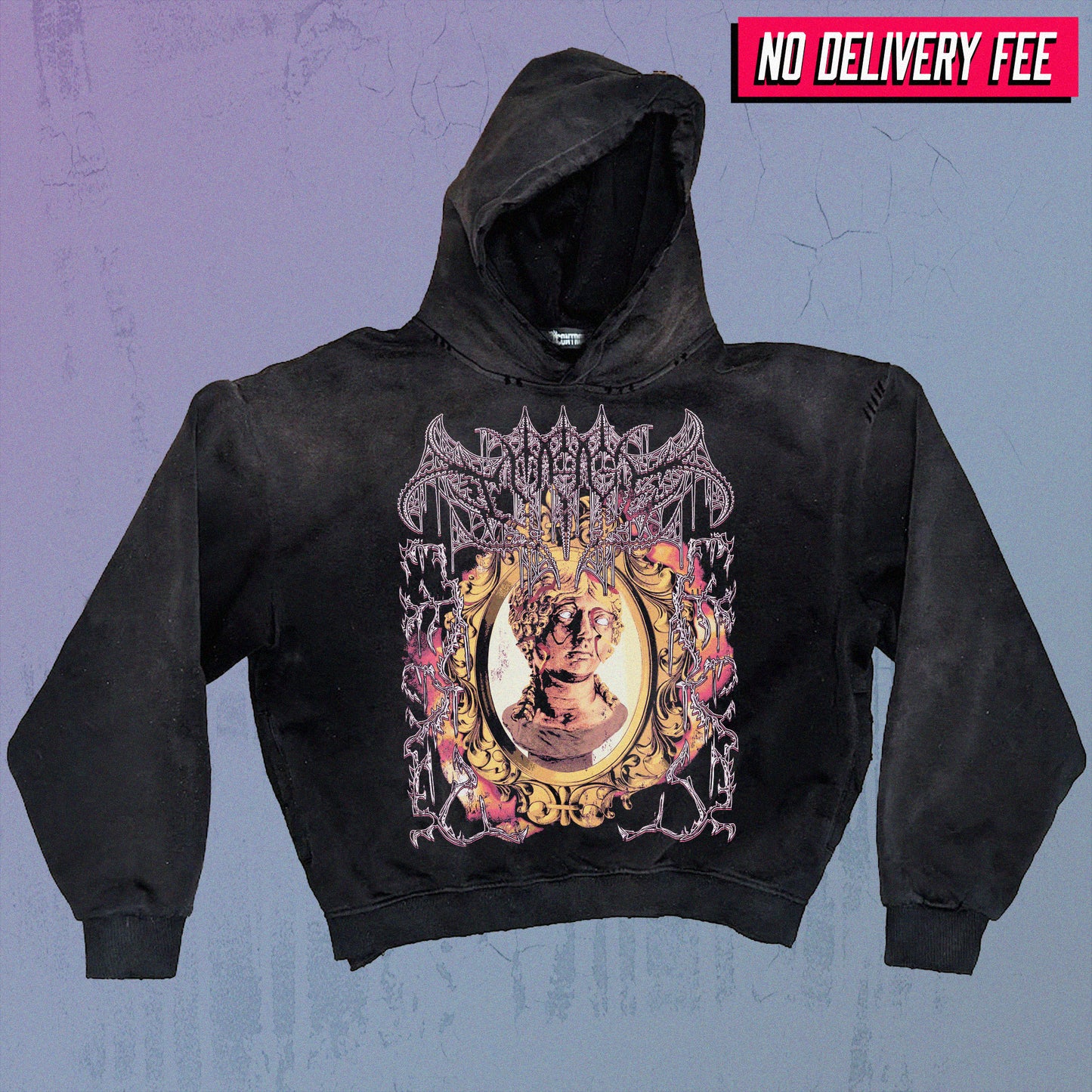 IMAGE - Premium 420GSM Sunfaded and Frayed Boxy Hoodie
