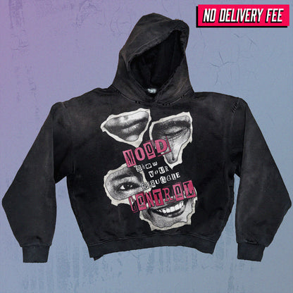 MOOD SWINGS - Premium 420GSM Sunfaded and Frayed Boxy Hoodie