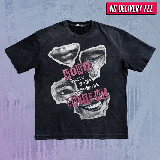 MOOD SWINGS - Premium 260GSM Vintage Lightly Frayed Oversized Tee