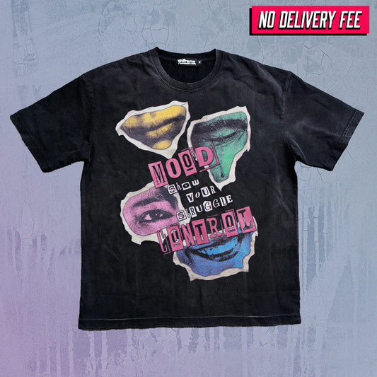 MOOD SWINGS V2 - Premium 260GSM Vintage Lightly Frayed Oversized Tee