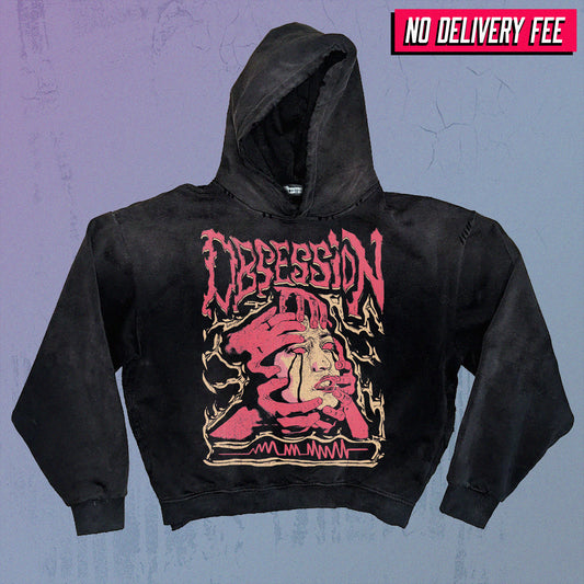 OBSESSION - Premium 420GSM Sunfaded and Frayed Boxy Hoodie