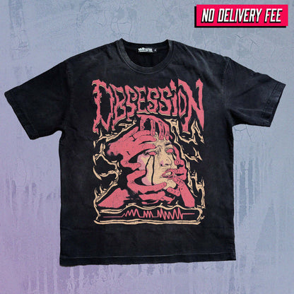 OBSESSION - Premium 260GSM Vintage Lightly Frayed Oversized Tee