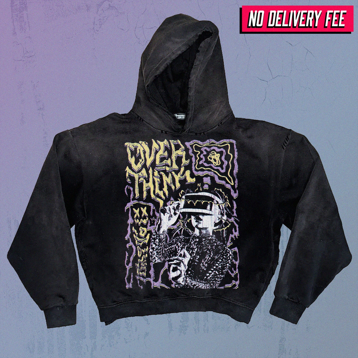OVERTHINK - Premium 420GSM Sunfaded and Frayed Boxy Hoodie