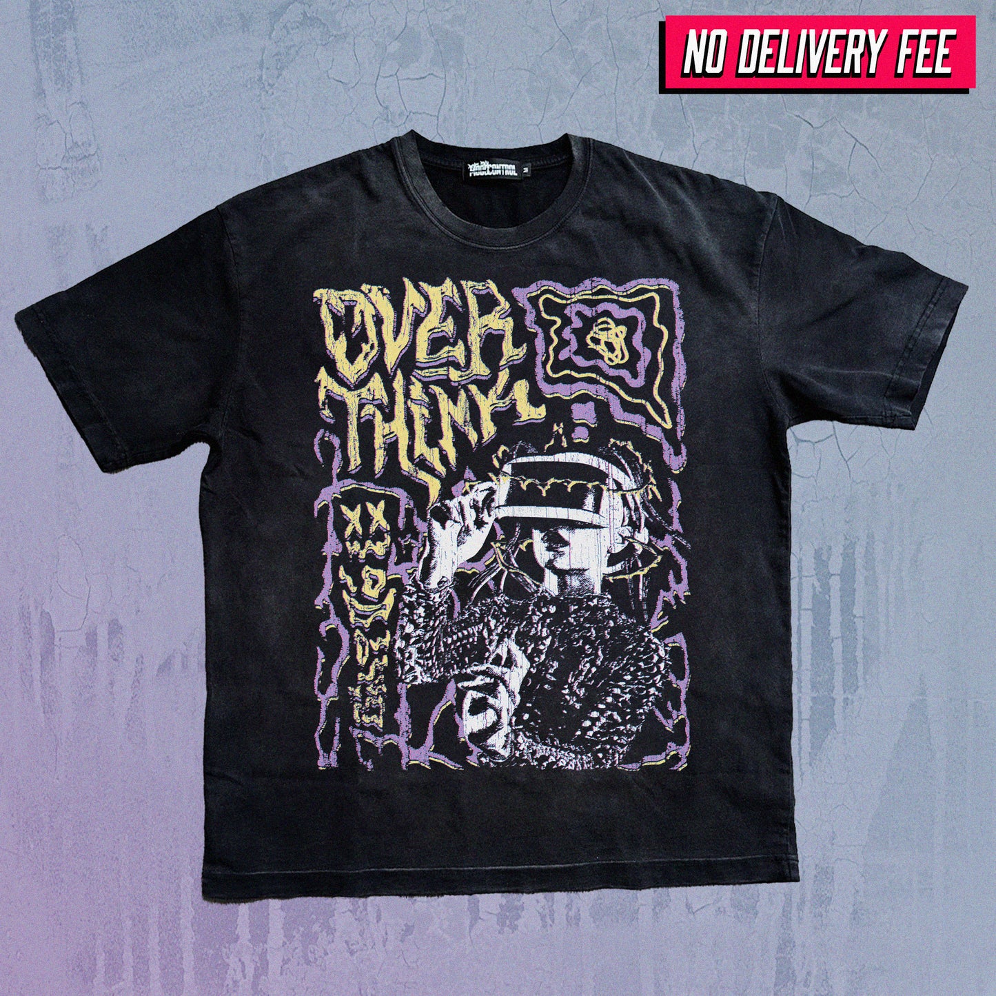 OVERTHINK - Premium 260GSM Vintage Lightly Frayed Oversized Tee