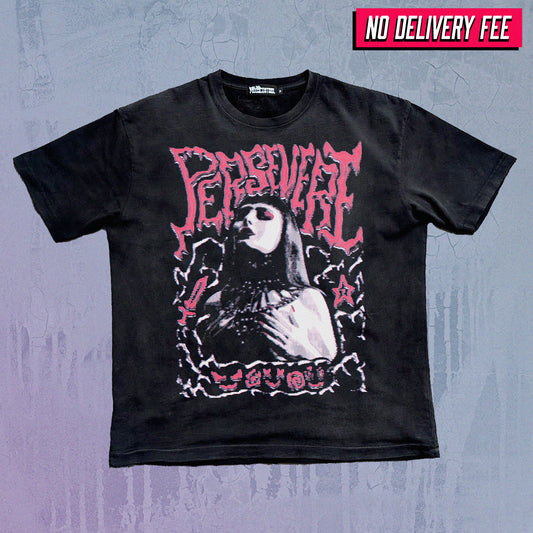 PERSEVERE - Premium 260GSM Vintage Lightly Frayed Oversized Tee