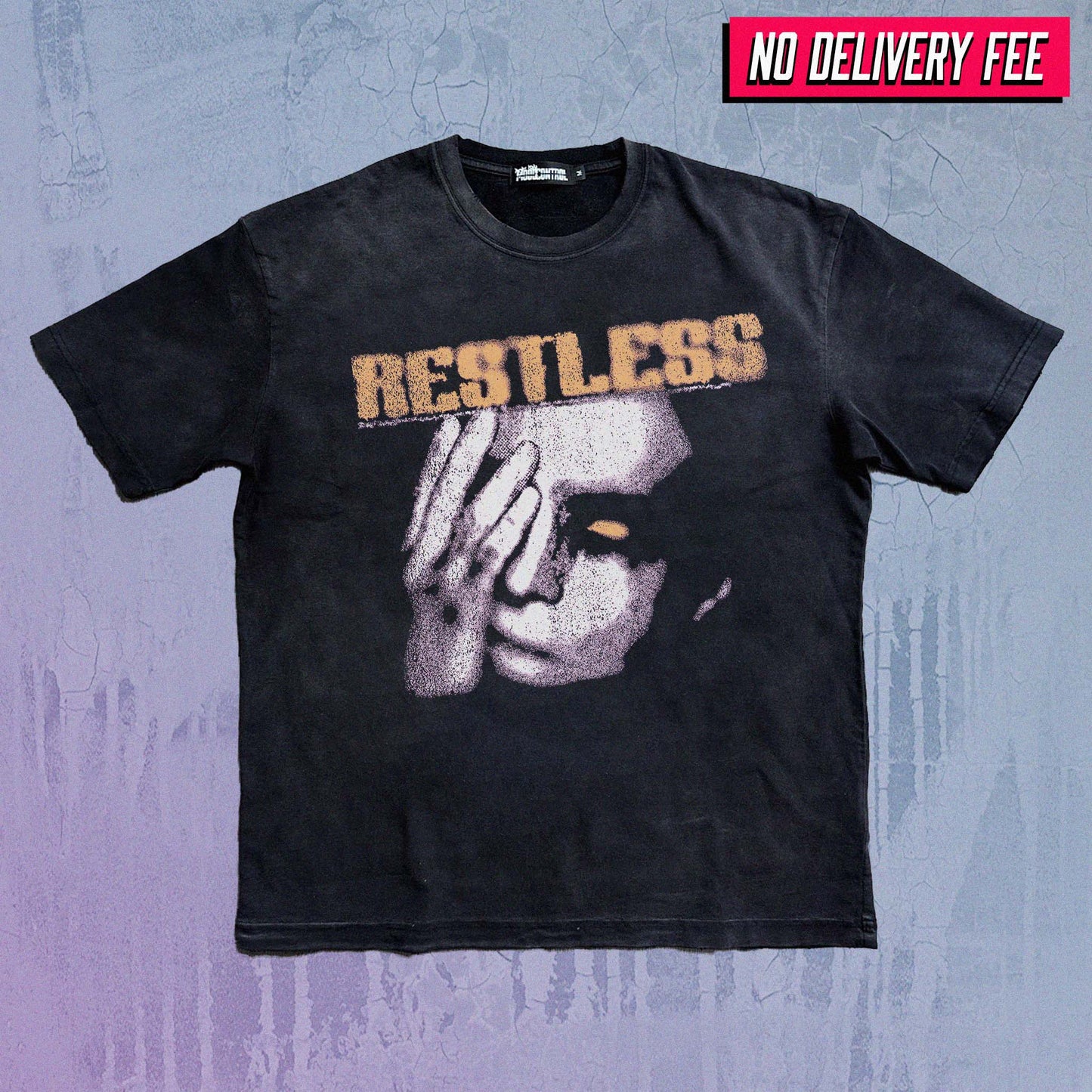 RESTLESS - Premium 260GSM Vintage Lightly Frayed Oversized Tee